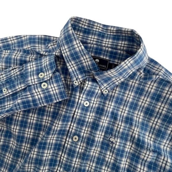 The Southern Shirt Company Other - Southern Shirt Mens Large Plaid Button Down Shirt Long Sleeve Blue White Cotton